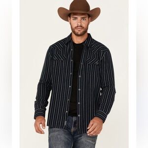 MOONSHINE SPIRIT MEN'S RECORD DEAL STRIPED LONG SLEEVE SNAP WESTERN SHIRT XXL
